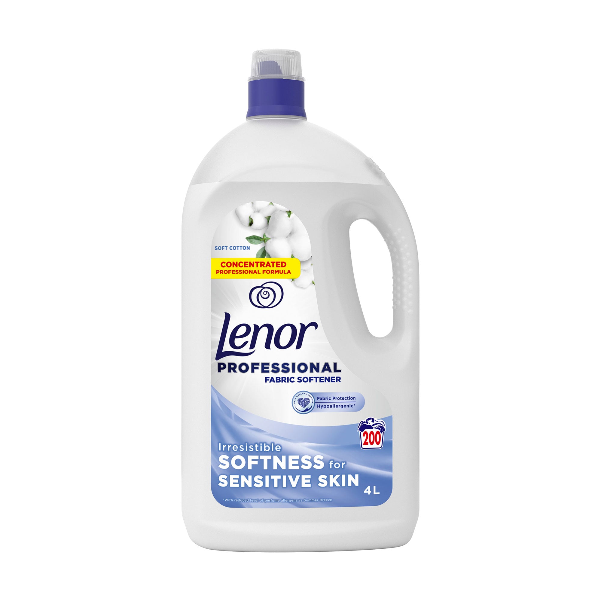 Кондицiонер для бiлизни Lenor Professional Sensitive М'яка бавовна, 200 циклів прання, 4 л